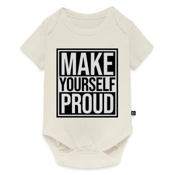 Faites-vous fier de la citation - Body à manches courtes Premium Bébé - blanc cassé - Devant