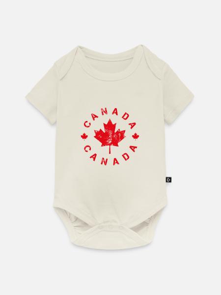 Kanada Rundes Logo - Baby Premium Kurzarmbody - Naturweiß