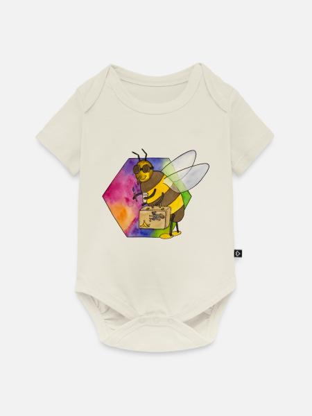 nieliche Biene HIVE - Baby Premium Kurzarmbody - Naturweiß