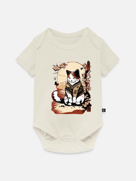 Neko Neko3 - Baby Premium Kurzarmbody - Naturweiß