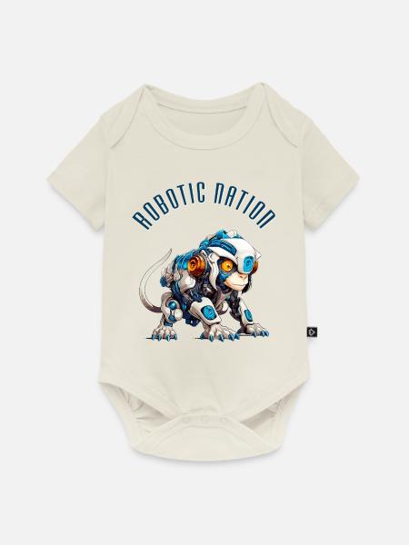 Roboter-Nation 4 - Baby Premium Kurzarmbody - Naturweiß