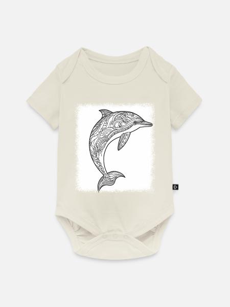 caribbean aquatic environment background - Baby Premium Kurzarmbody - Naturweiß