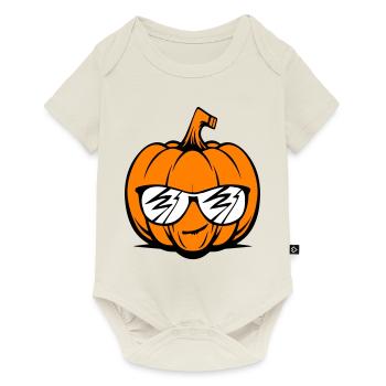 Citrouille d’Halloween drôle - Body à manches courtes Premium Bébé - blanc cassé - Devant
