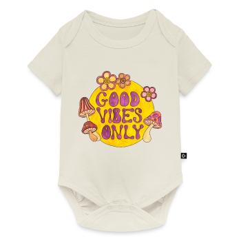 Good Vibes Only 70s Funky Groovy Flower Power 60E - Baby Premium short-sleeve bodysuit - off white - Front