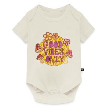 Good Vibes Only 70s Funky Groovy Flower Power 60E - Baby Premium short-sleeve bodysuit - off white - Front