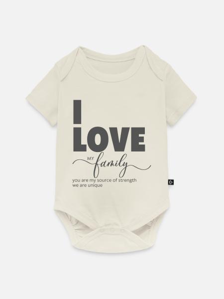 Meine Familie - Baby Premium Kurzarmbody - Naturweiß