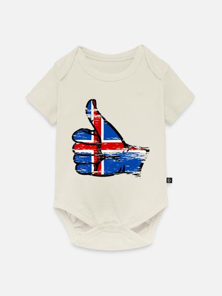 Island Flagge alles klar Symbol used - Baby Premium Kurzarmbody - Naturweiß