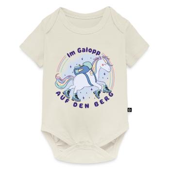 Einhorn - Im Galopp auf den Berg -Wandern mit Kids - Baby Premium Kurzarmbody - Naturweiß - Vorne