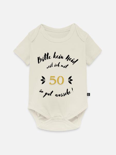 50er Schwarz - Baby Premium Kurzarmbody - Naturweiß