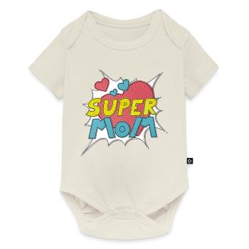 Muttertag supermom Super Mom beste Mutter Comic - Baby Premium Kurzarmbody - Naturweiß - Vorne