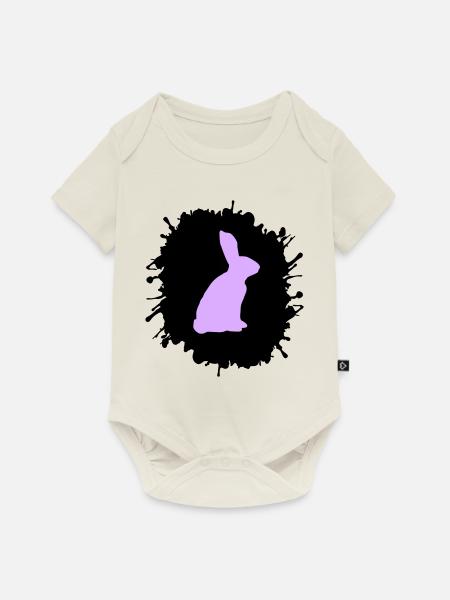 splatter hase - Baby Premium Kurzarmbody - Naturweiß