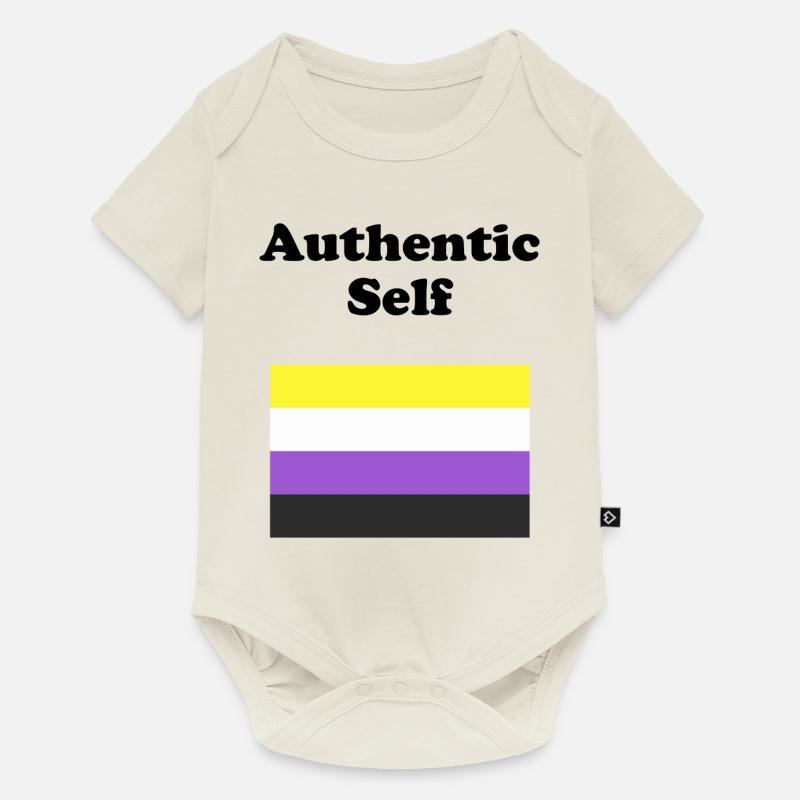Drapeau non binaire Soi authentique - Body à manches courtes Premium Bébé - blanc cassé