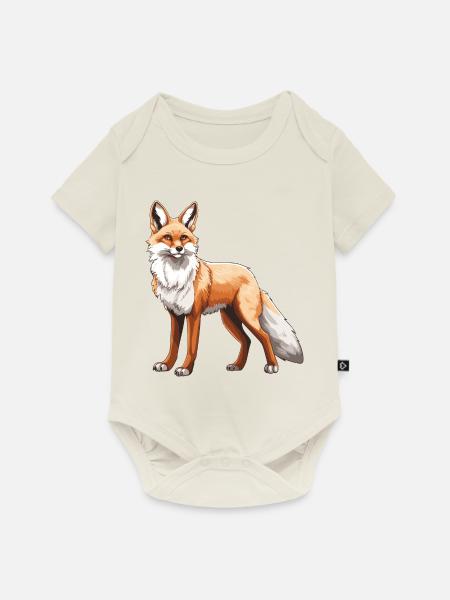 Fuchs Tier - Baby Premium Kurzarmbody - Naturweiß