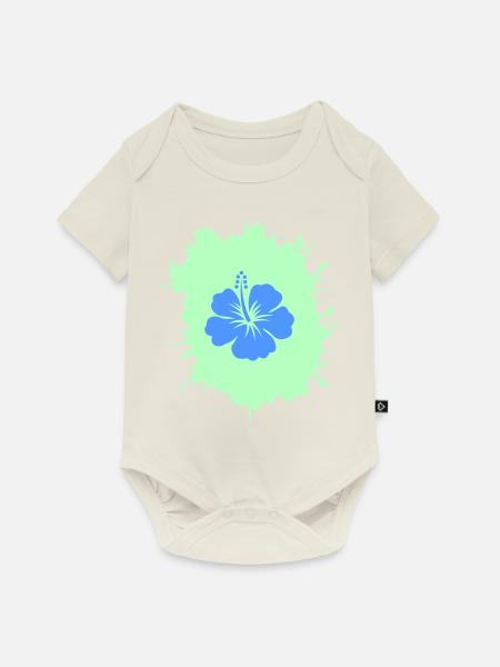 hibiskus klecks - Baby Premium Kurzarmbody - Naturweiß