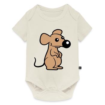 Souris Grand Nez Souris Petit Rat Rongeur Mignon - Body à manches courtes Premium Bébé - blanc cassé - Devant