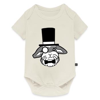 Mr. Bunny Gentleman Top Hat Monocle Glasses - Baby Premium short-sleeve bodysuit - off white - Front