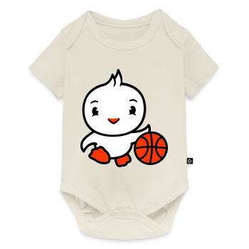 oiseau basket-ball jouer amusant ballon sports dribble - Body à manches courtes Premium Bébé - blanc cassé - Devant
