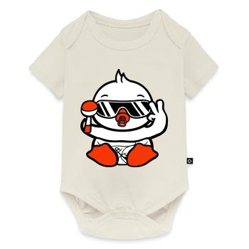 oiseau bébé enfant hochet couche lunettes de soleil paix - Body à manches courtes Premium Bébé - blanc cassé - Devant