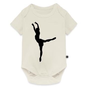 Danseuse de ballet vecteur Silhouette - Body à manches courtes Premium Bébé - blanc cassé - Devant