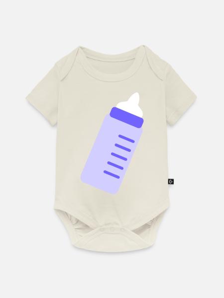 Fläschchen Baby Flasche Clipart - Baby Premium Kurzarmbody - Naturweiß