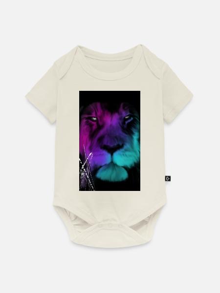 BlackBullLion - Baby Premium Kurzarmbody - Naturweiß