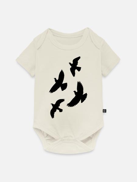 Vögel - Baby Premium Kurzarmbody - Naturweiß