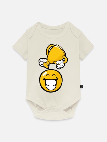 Smiley Winner - Baby Premium Kurzarmbody - Naturweiß