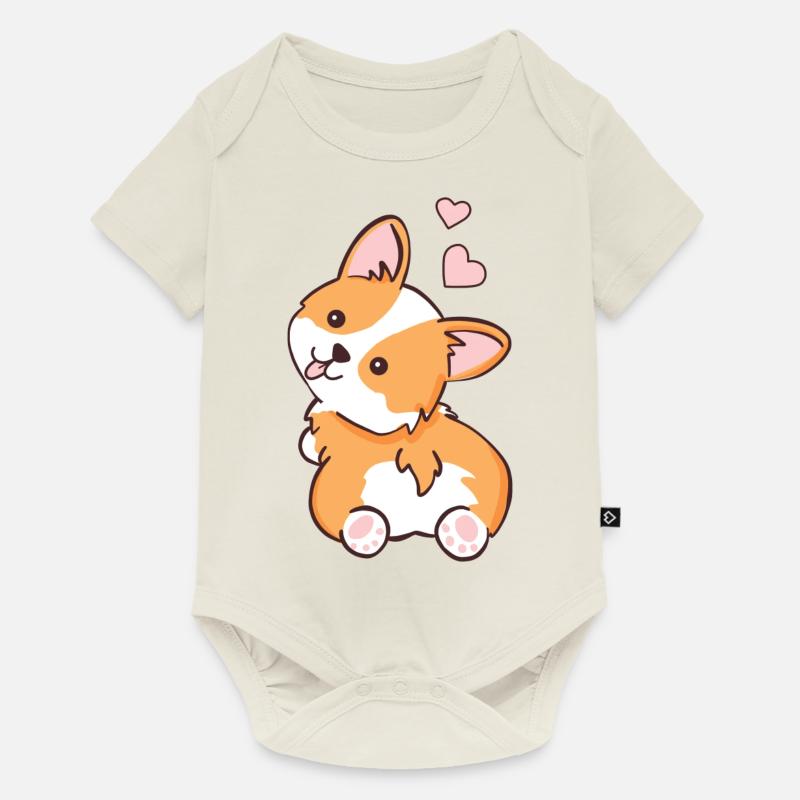 Corgi - Body à manches courtes Premium Bébé - blanc cassé
