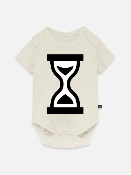 Uhr - Baby Premium Kurzarmbody - Naturweiß