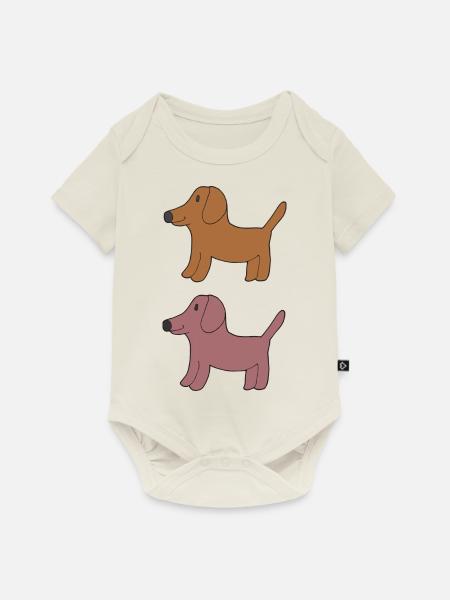 dackel freunde - Baby Premium Kurzarmbody - Naturweiß
