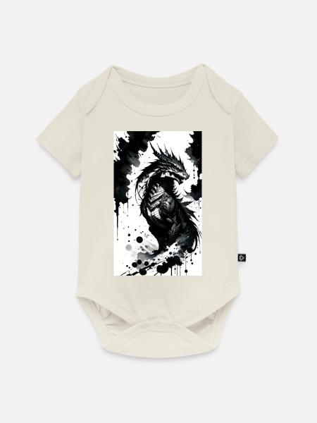 Majestätischer Drachen - Baby Premium Kurzarmbody - Naturweiß