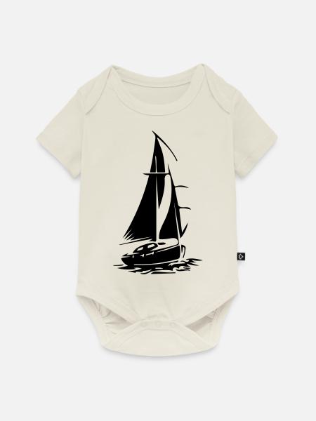 Segelboot - Baby Premium Kurzarmbody - Naturweiß