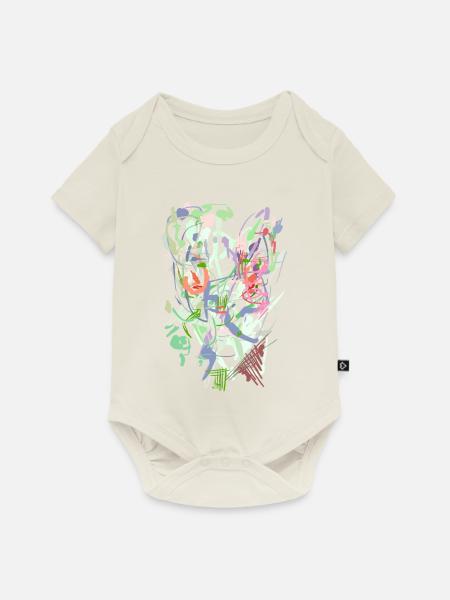 Hintergrund Design - Pastell - Baby Premium Kurzarmbody - Naturweiß