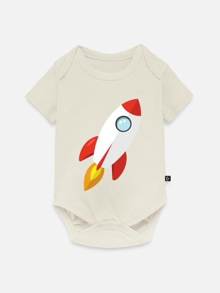 Rakete - Baby Premium Kurzarmbody - Naturweiß