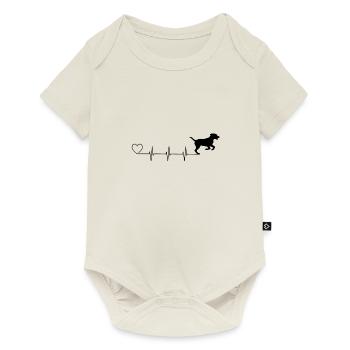 Herzschlag Hund Hundefreund Tierfreund Geschenk - Baby Premium Kurzarmbody - Naturweiß - Vorne