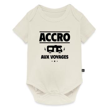 accro aux voyages - Body à manches courtes Premium Bébé - blanc cassé - Devant