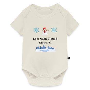 Build Snowmen - Baby Premium Kurzarmbody - Naturweiß - Vorne