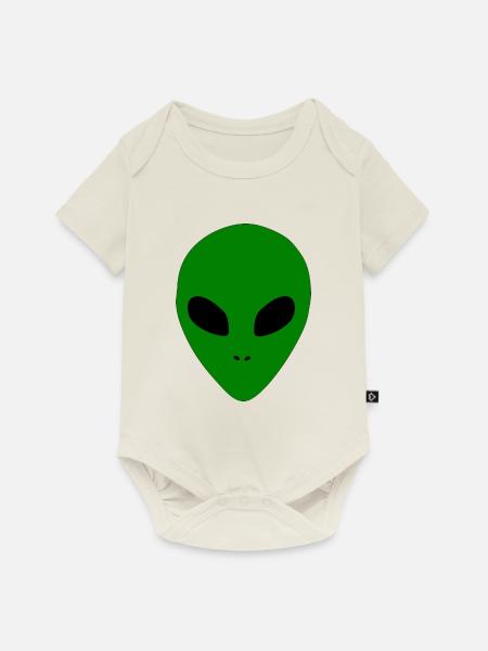 Aliens Außerirdischer Kopf - Baby Premium Kurzarmbody - Naturweiß