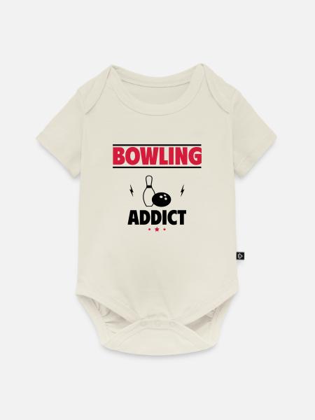 Bowling Süchtig - Baby Premium Kurzarmbody - Naturweiß