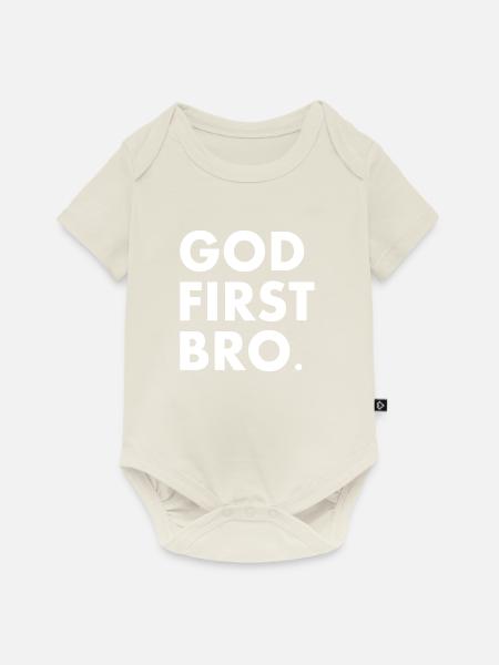 God first bro - Baby Premium Kurzarmbody - Naturweiß