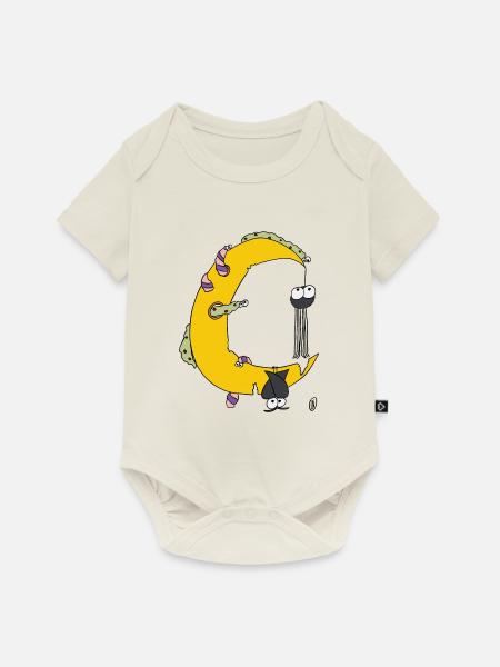 Mondsichel mit Tieren - Baby Premium Kurzarmbody - Naturweiß