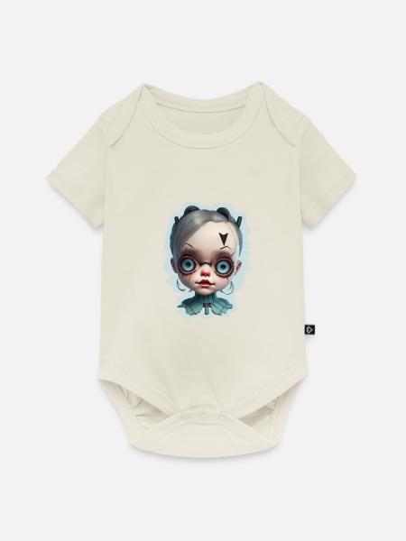 Horror Puppe Halloween - Baby Premium Kurzarmbody - Naturweiß