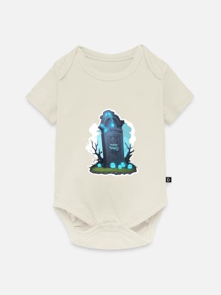 Halloween Grabstein - Baby Premium Kurzarmbody - Naturweiß