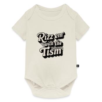 Rizz em avec le tism Humour drôle de l’autisme - Body à manches courtes Premium Bébé - blanc cassé - Devant