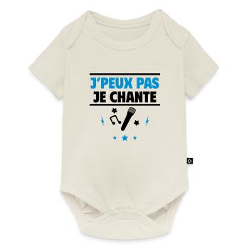 je chante,toujours en musique,chanteuse,chanteur - Body à manches courtes Premium Bébé - blanc cassé - Devant