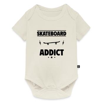 Accro au skateboard - Body à manches courtes Premium Bébé - blanc cassé - Devant