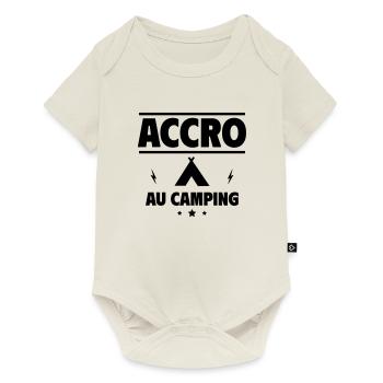 accro au camping - Body à manches courtes Premium Bébé - blanc cassé - Devant
