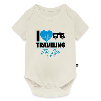 Travel forever – go on an adventure with a motorhome - Baby Premium short-sleeve bodysuit - off white - Front