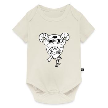 Monster "Maskito" weiss gefuellt - Baby Premium Kurzarmbody - Naturweiß - Vorne