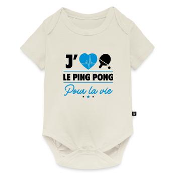 J'aime le tennis de table – Pour fans de ping-pong - Body à manches courtes Premium Bébé - blanc cassé - Devant